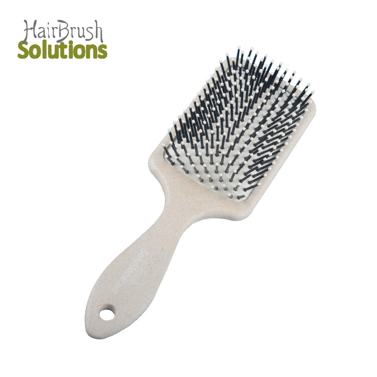 Eco Friendly Private Label Single Nylon Bristles Biodegradable Scalp Massager Paddle Hair Brush For Hair Growth