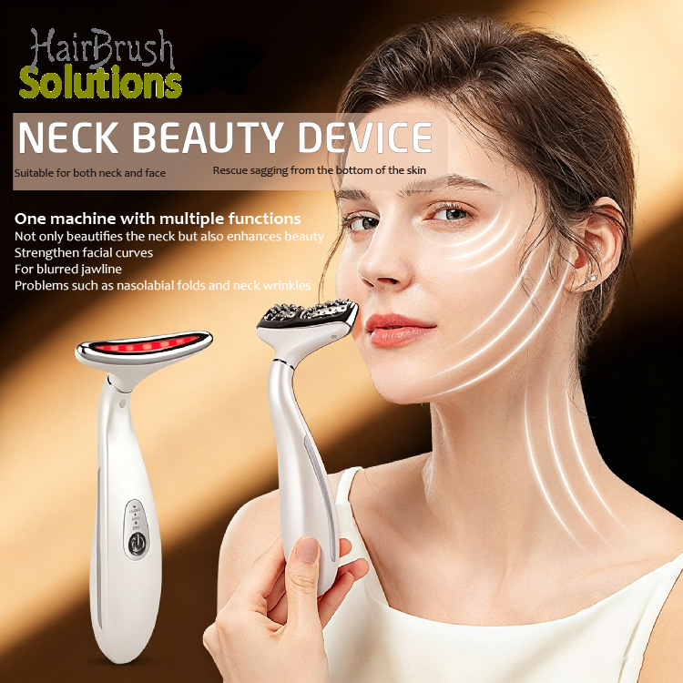 Multi-Function Beauty Device EMS Facial and Neck Massager with Heating Massage and LED Light Therapy