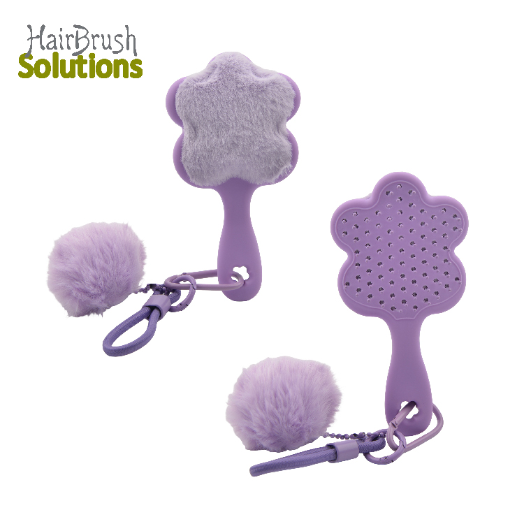 Plush Hair brush Interesting and High-quality Hair Brush Scalp Massage Comb with plush ball charm
